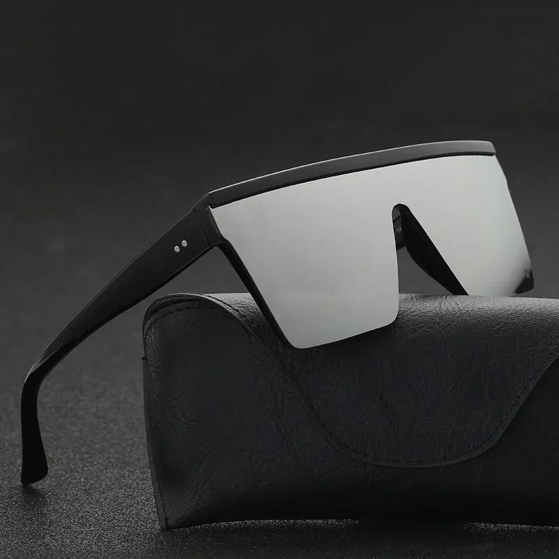 Gafas de sol planas Vintage para hombre y mujer, lentes de sol cuadradas negras con degradado UV400, diseno de una p